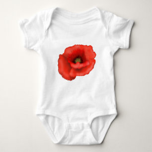 Rohroter Mohn Baby Strampler