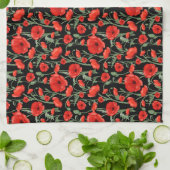 Rohroter Mohn Geschirrtuch (Gefaltet)