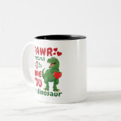Rohstoff bedeutet, dass ich Sie in Dinosaurier Lie Zweifarbige Tasse (Vorderseite Links)