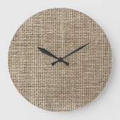 Rohstoffe: Naturtexturiertes Gewebe. Große Wanduhr (Vorderseite)