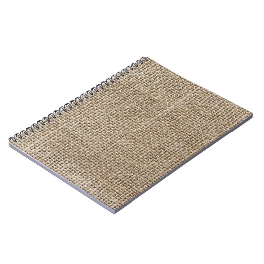 Rohstoffe: Naturtexturiertes Gewebe. Notizblock (Linke Seite)