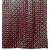 Rohter Mohn auf Goth-Blumen Duschvorhang (Vorderseite)