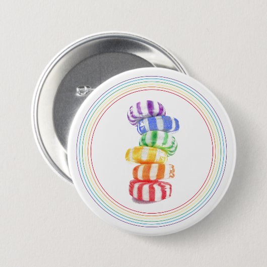 ROINBOW CANDY Round Button Button (Vorne & Hinten)