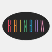 ROINBOW Oval Stickers / Schwarz (Vorderseite)
