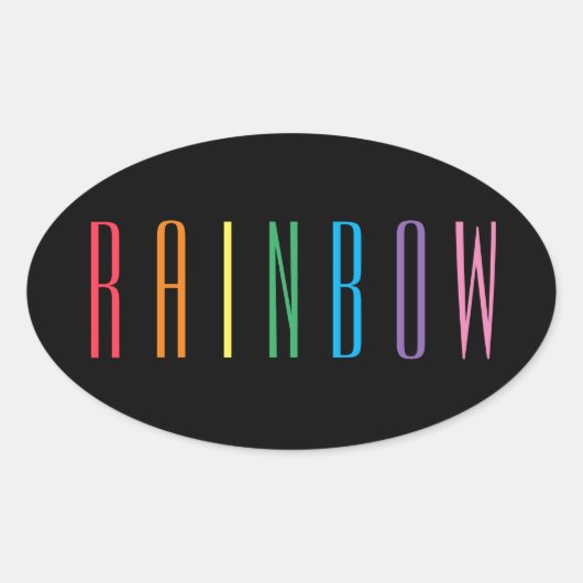 ROINBOW Oval Stickers / Schwarz (Vorderseite)