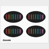 ROINBOW Oval Stickers / Schwarz (Blatt)