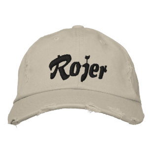 Rojer hats bestickte baseballkappe