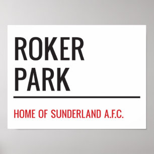 Roker Park Stadium Street Sign Poster