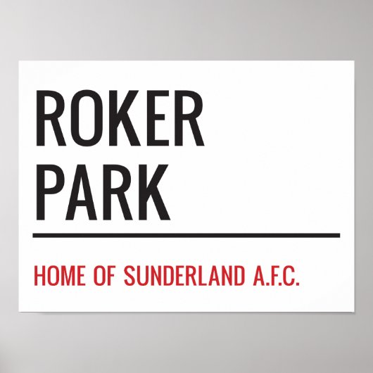 Roker Park Stadium Street Sign Poster (Vorne)