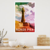 ROKER PIER, SUNDERLAND Vintag Style Poster (Küche)