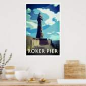 ROKER PIER, SUNDERLAND Vintag Style Poster (Küche)