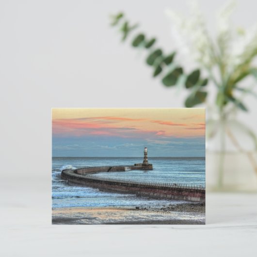 Roker Pier und Leuchtturm Postkarte (Stehend Vorderseite)