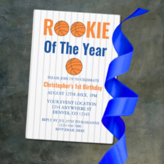 Rokie des Jahres Basketball 1. Geburtstag Einladung
