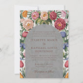 Rokoko Barock Floral All in One Wedding Einladung (Vorderseite)