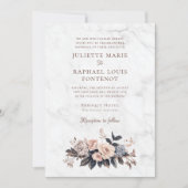 Rokoko Barock Floral All in One Wedding Einladung (Vorderseite)