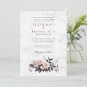 Rokoko Barock Floral All in One Wedding Einladung (Stehend Vorderseite)