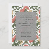 Rokoko Barock Floral All in One Wedding Einladung (Vorderseite)