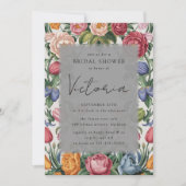 Rokoko Baroque Floral Brautparty Einladung (Vorderseite)