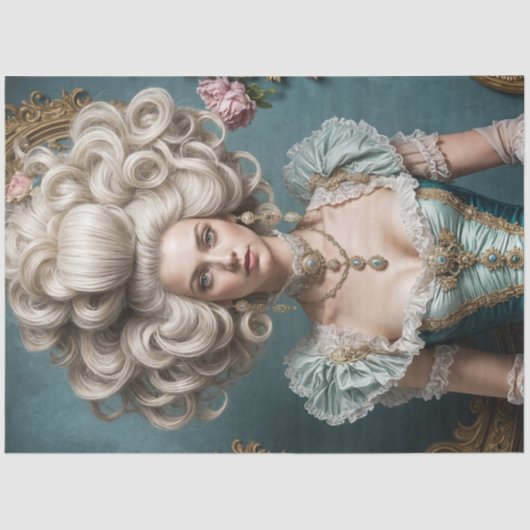 Rokoko Beauty Decoupage Paper - Opulent Gown Seidenpapier (Vorderseite)