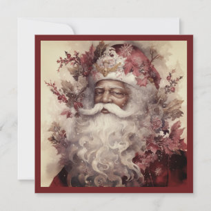 Rokoko Black Santa White Beard Maple Leaf Feiertagskarte