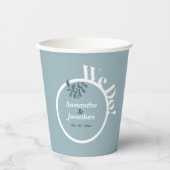 Rokoko Blue Simple Wedding Pappbecher (Vorderseite)