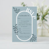 Rokoko Blue Simple Wedding RSVP Card Begleitkarte (Stehend Vorderseite)