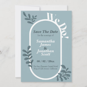 Rokoko Blue Simple Wedding speichert das Datum Einladung