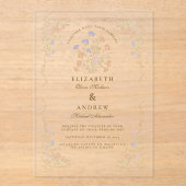 Rokoko Blumenantik Acryleinladungen (Vorderseite)