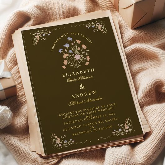 Rokoko Blumenantik Folieneinladung