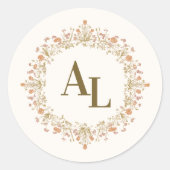 Rokoko Blumenantik Runder Aufkleber (Vorderseite)