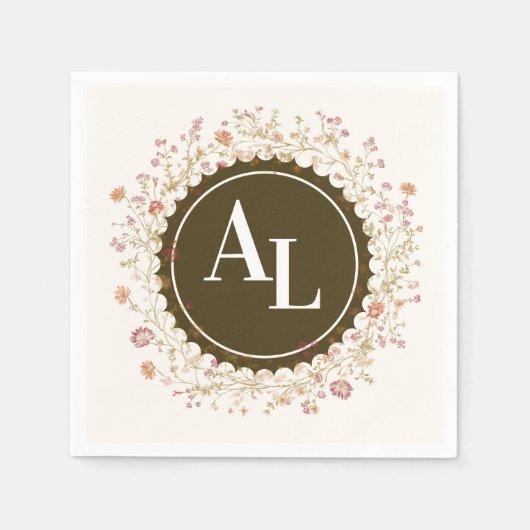 Rokoko Blumenantik Serviette (Vorderseite)