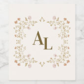 Rokoko Blumenantik Weinetikett (Einzelnes Label)