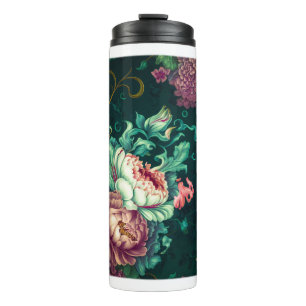 Rokoko-Blumendekor Thermobecher Thermosbecher
