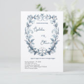 Rokoko Blumenstrauß Einladung (Stehend Vorderseite)