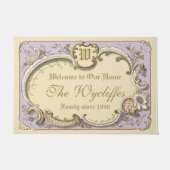 Rokoko Boudoir Eleganter Rahmen Gold Lilac Fußmatte (Vorderseite)