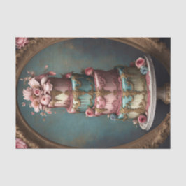 Rokoko Cake 4 Tier Pariser Dekoupage Seidenpapier