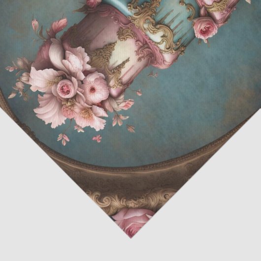 Rokoko Cake 4 Tier Pariser Dekoupage Seidenpapier (Ausschnitt)