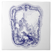Rokoko Cartouche Mermaids Fliese (Vorderseite)