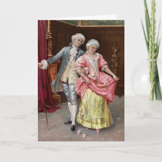 Rokoko Couple Dankeskarte (Vorderseite)