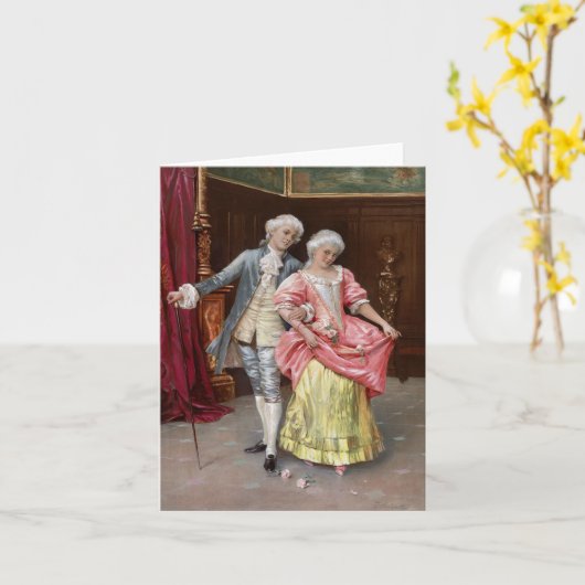 Rokoko Couple Karte (Gelbe Blume)