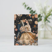 Rokoko Couple Romantic Wedding Verlobung Glückwuns Postkarte (Stehend Vorderseite)