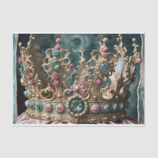 Rokoko Crown Up Nah Decoupage Seidenpapier (Vorderseite)