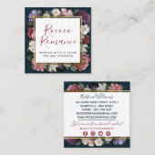 Rokoko Damask & Elegante Bilder der sozialen Medie Quadratische Visitenkarte (Vorne/Hinten)