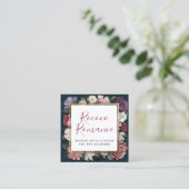 Rokoko Damask & Elegante Bilder der sozialen Medie Quadratische Visitenkarte (Stehend Vorderseite)