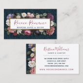 Rokoko Damask & Elegante Vintage Weibchen Visitenkarte (Vorne/Hinten)