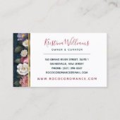 Rokoko Damask & Elegante Vintage Weibchen Visitenkarte (Rückseite)