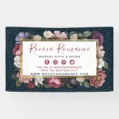 Rokoko Damask & elegante Werbung für Blumen Banner (Horizontal)