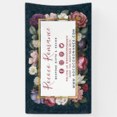 Rokoko Damask & elegante Werbung für Blumen Banner (Vertikal)