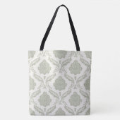 Rokoko-Damask großes Muster Grün auf Creme Tasche (Vorderseite)