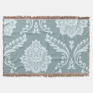 Rokoko-Damask-Kunst I Enteneibl Blau+Türkis Decke